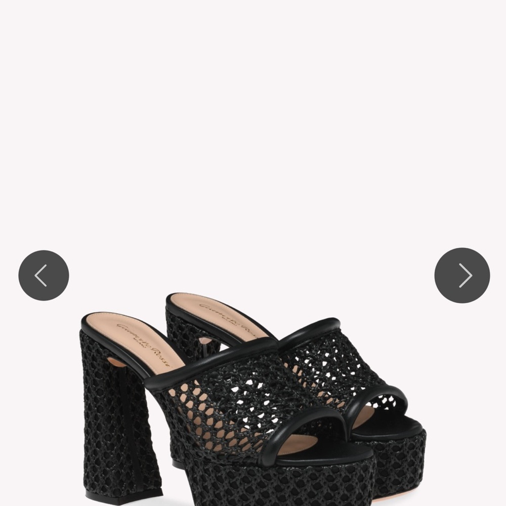 Gianvito Rossi Black Platform Mules